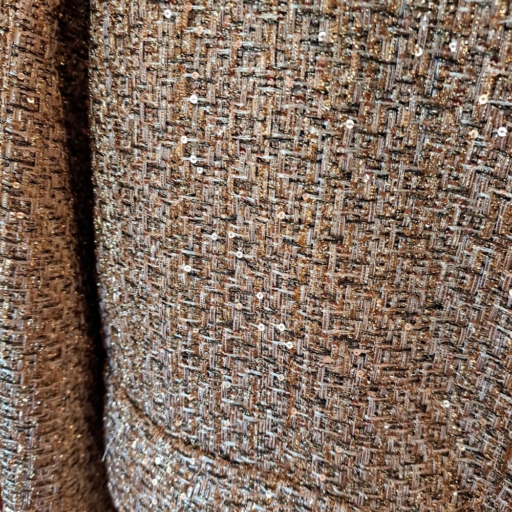 Liz Claiborne XL gold Tweed/sequin Holiday Party Jacket NWT msrp90 - Picture 5 of 5
